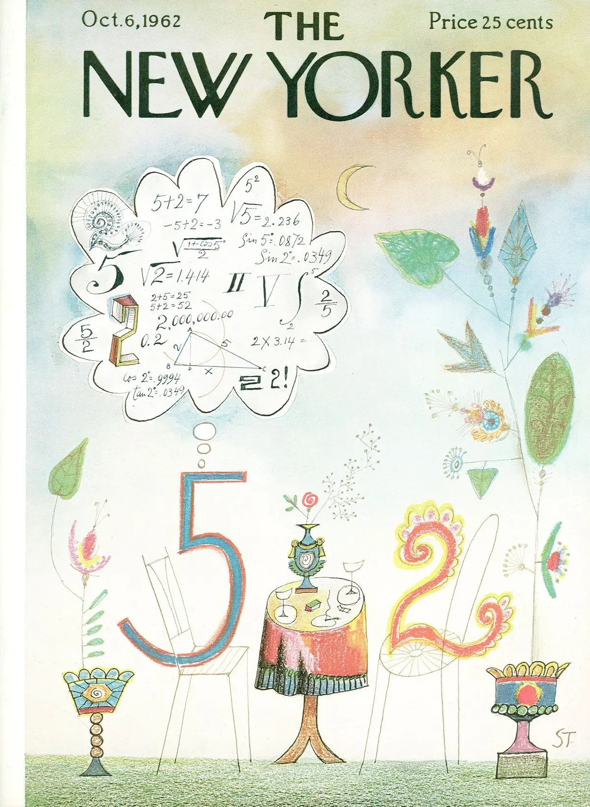 Обложка The New Yorker, 6 октября 1962, художник Сол Стейнберг
