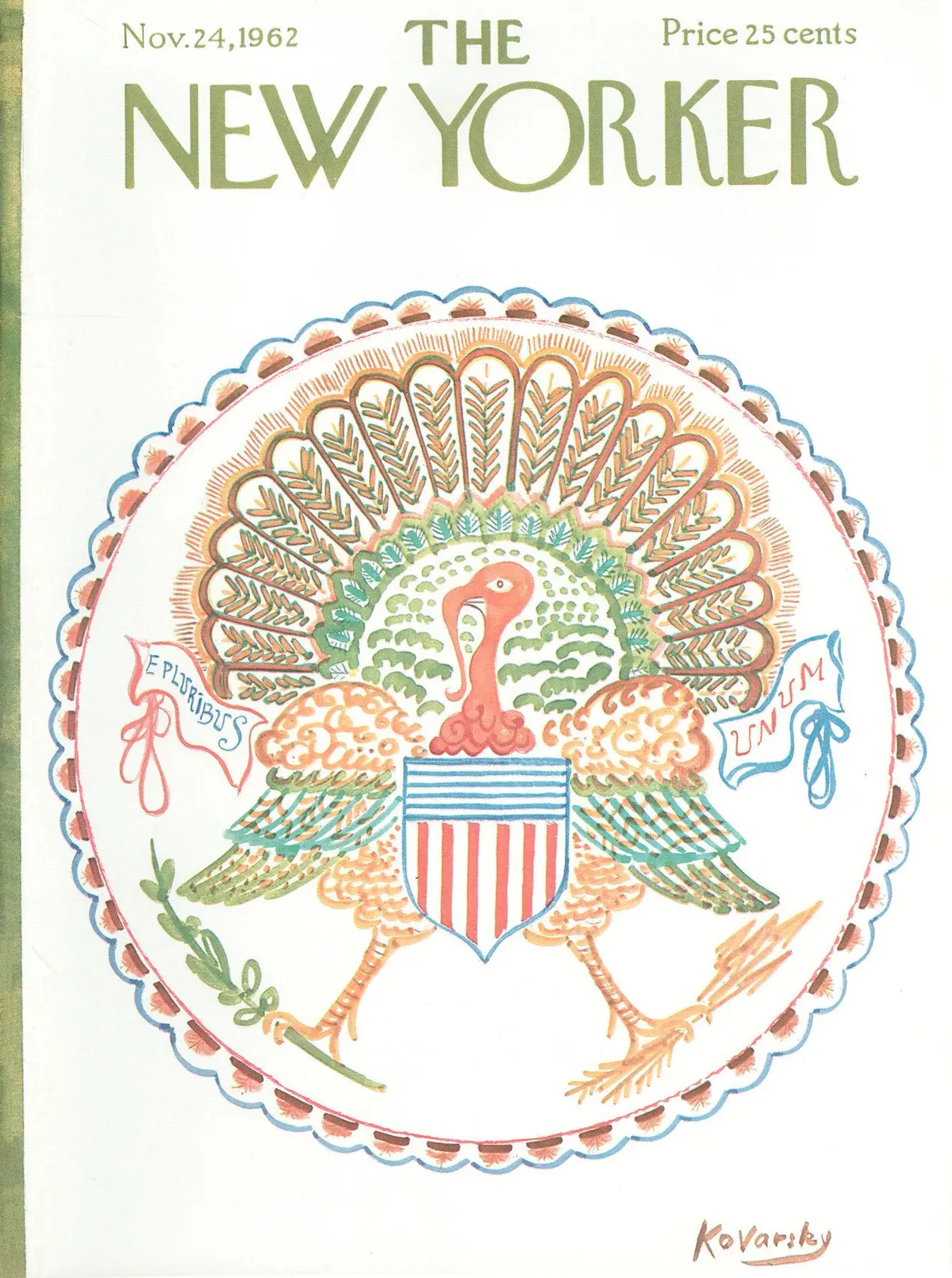 Обложка The New Yorker, 24 ноября 1962, художник Анатоль Коварски