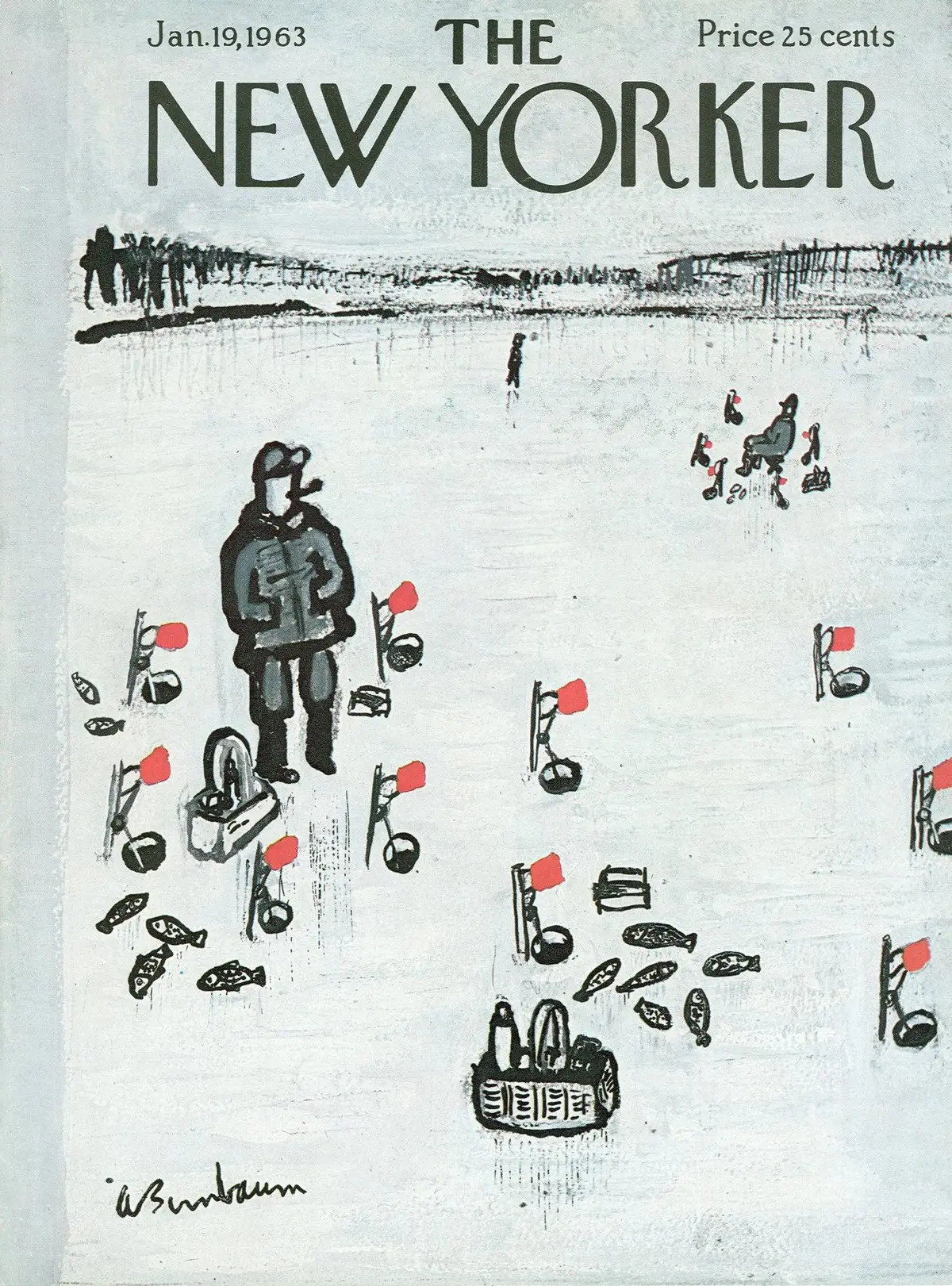 Обложка The New Yorker, 19 января 1963, художник Эйб Бирнбаум