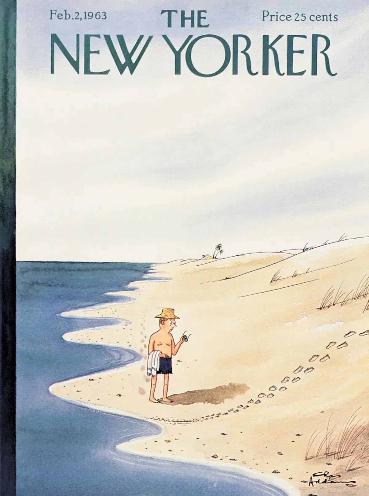 Обложка The New Yorker, 2 февраля 1963, художник Чарльз Аддамс
