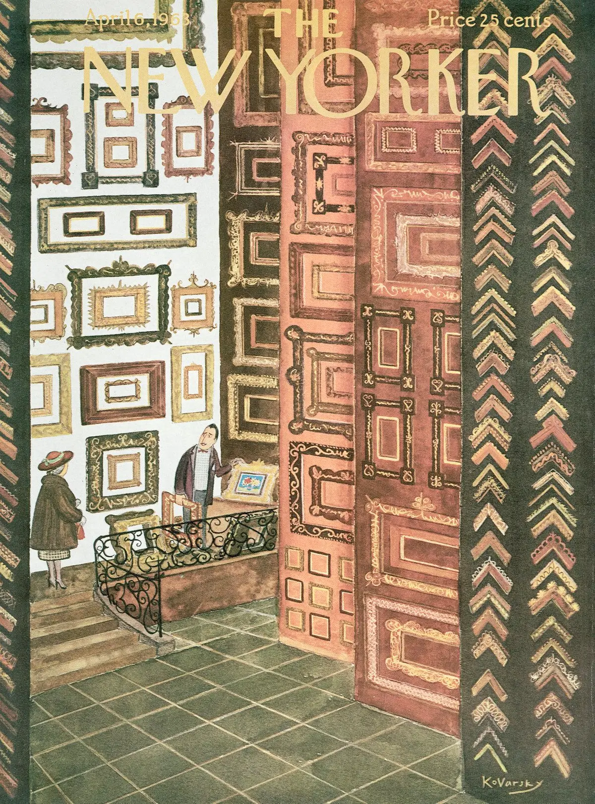 Обложка The New Yorker, 6 апреля 1963, художник Анатоль Коварски