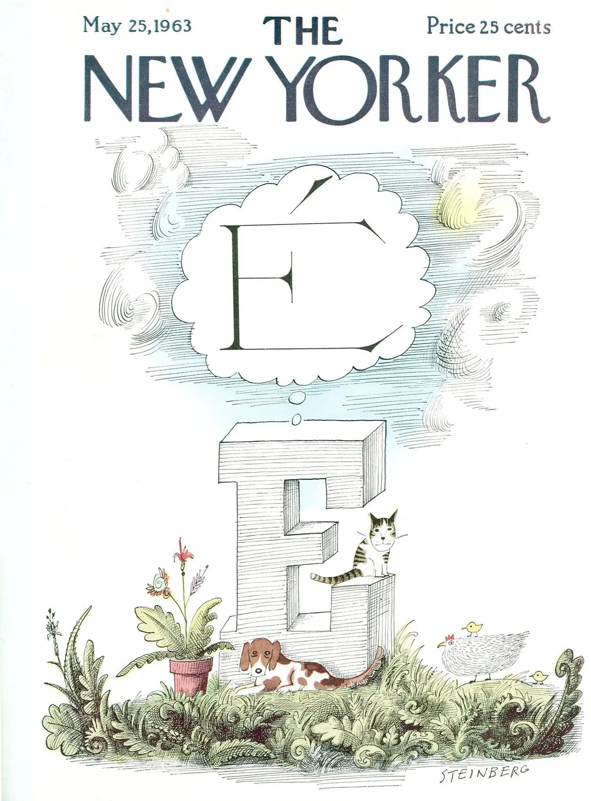 Обложка The New Yorker, 25 мая 1963, художник Сол Стейнберг
