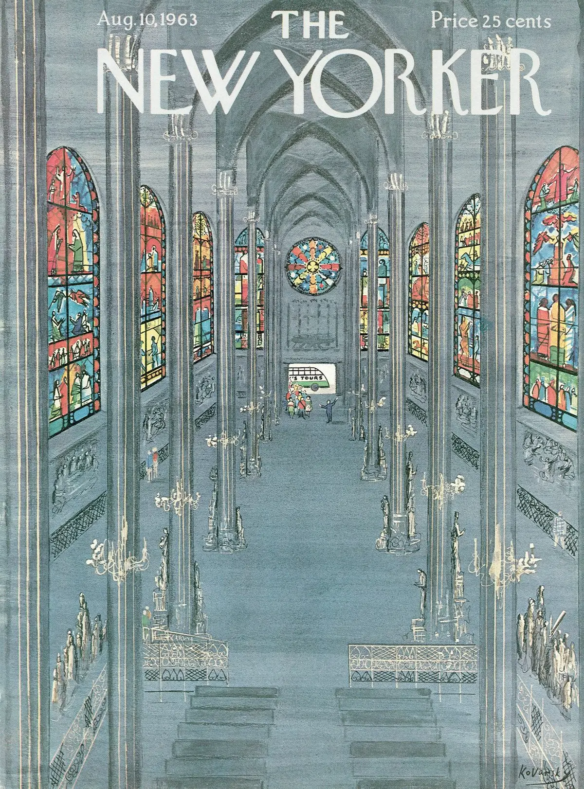 Обложка The New Yorker, 10 августа 1963, художник Анатоль Коварски