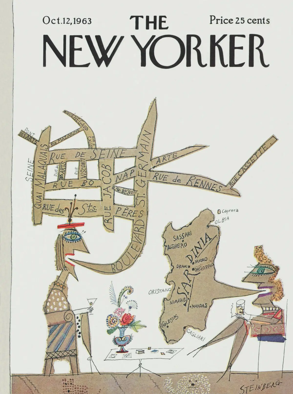 Обложка The New Yorker, 12 октября 1963, художник Сол Стейнберг