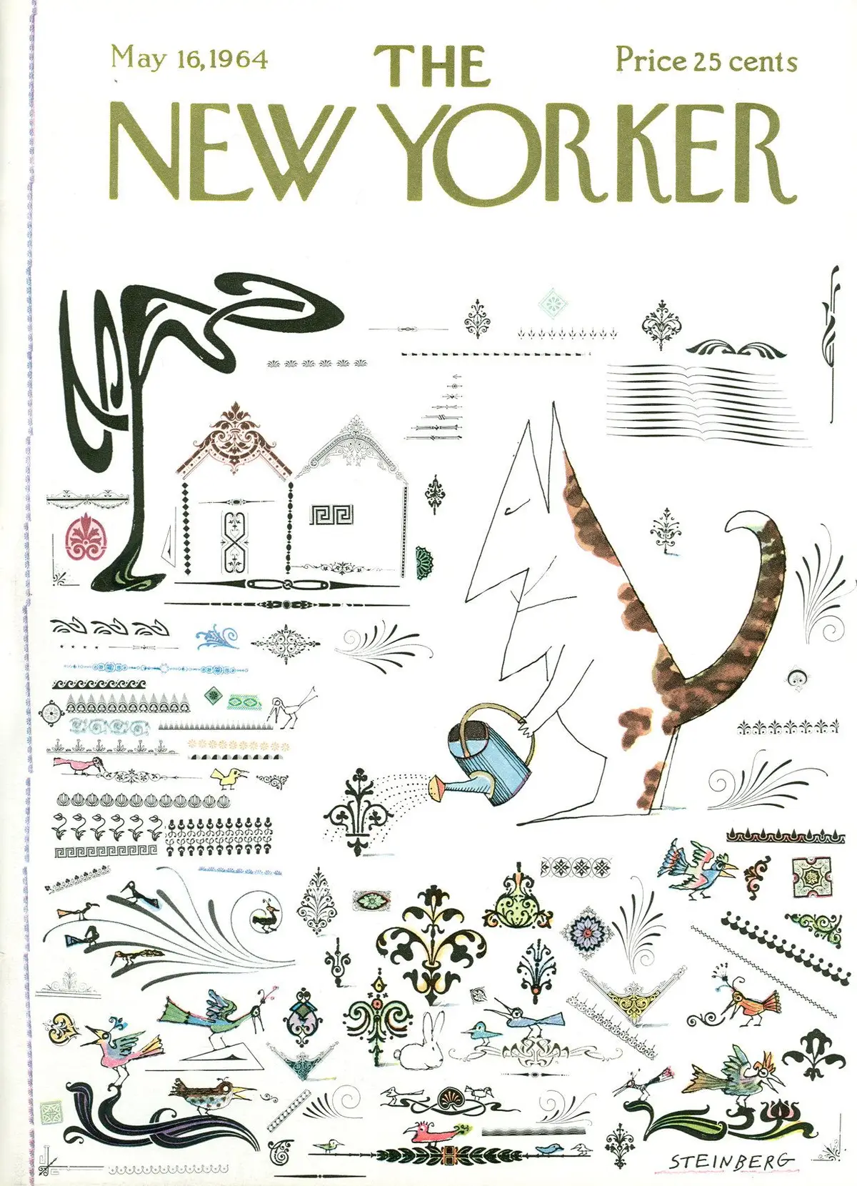 Обложка The New Yorker, 16 мая 1964, художник Сол Стейнберг