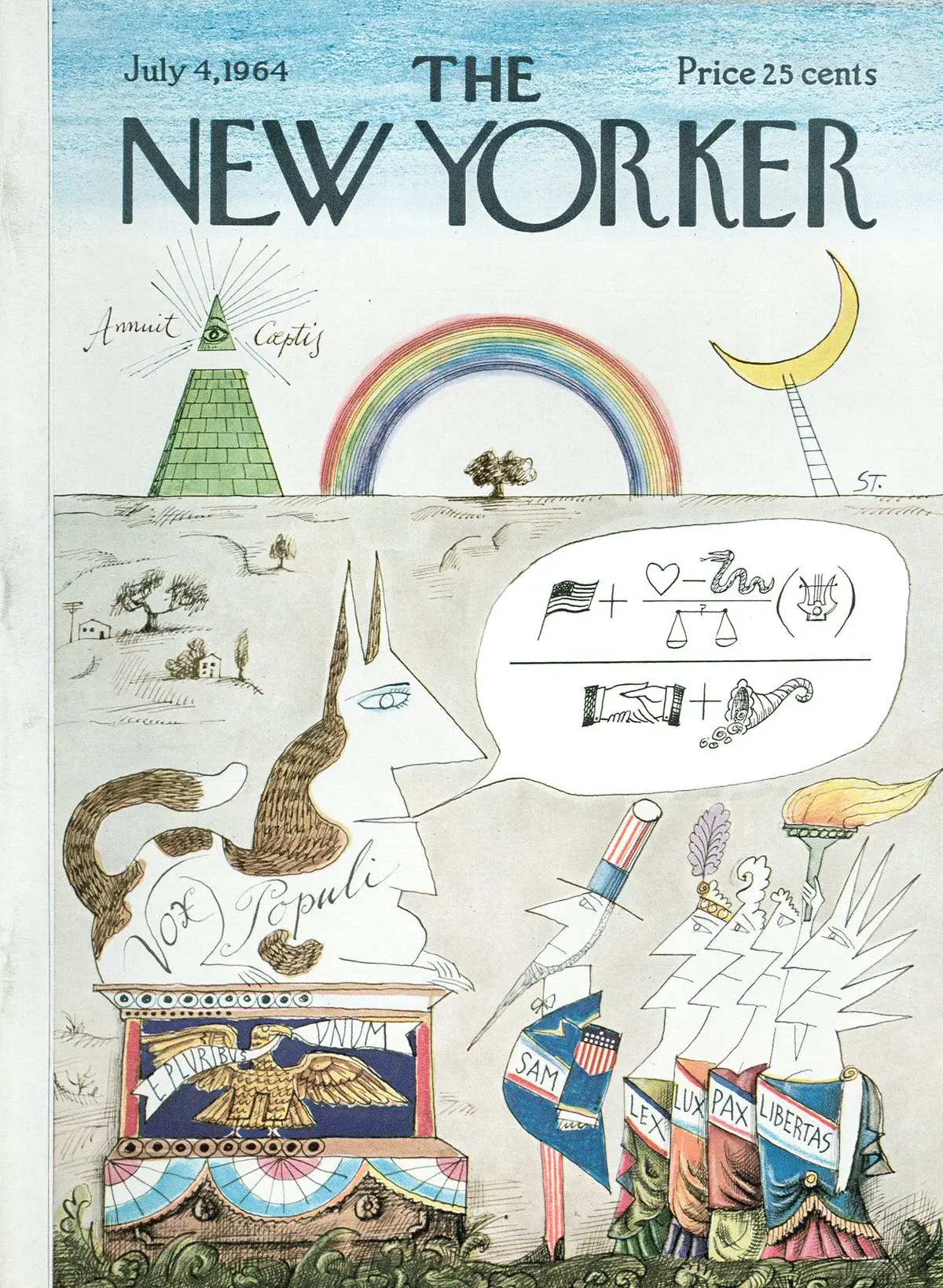 Обложка The New Yorker, 4 июля 1964, художник Сол Стейнберг