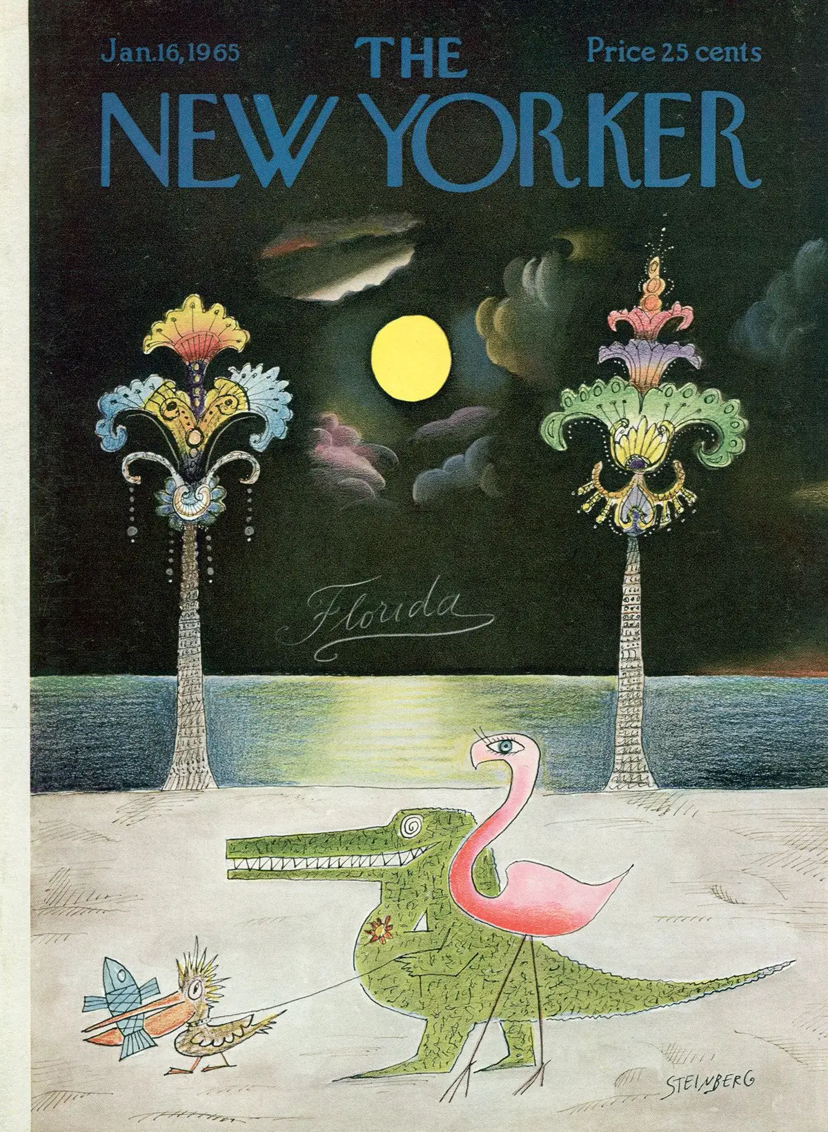 Обложка The New Yorker, 16 января 1965, художник Сол Стейнберг