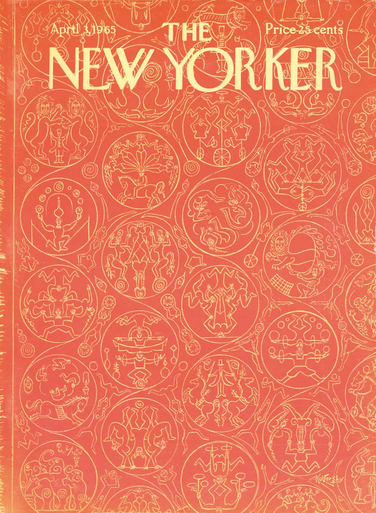 Обложка The New Yorker, 3 апреля 1965, художник Анатоль Коварски