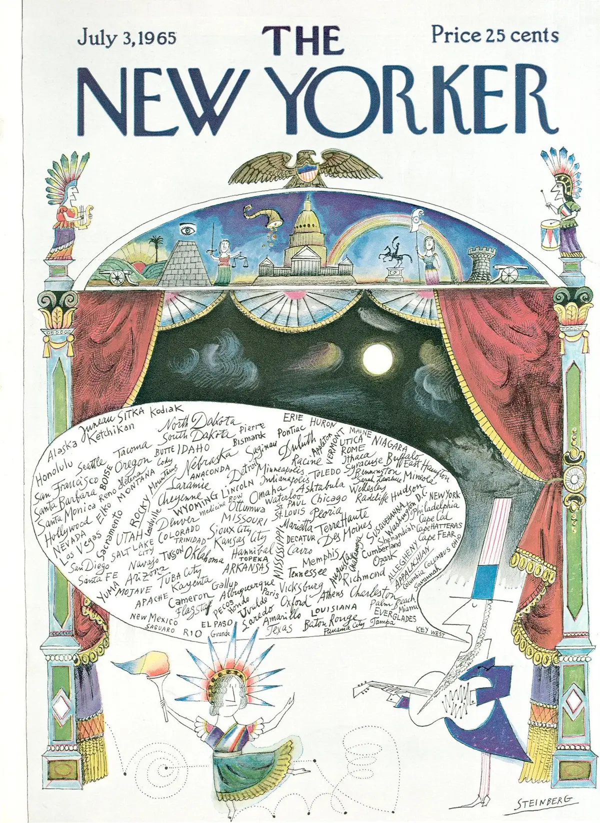 Обложка The New Yorker, 3 июля 1965, художник Сол Стейнберг