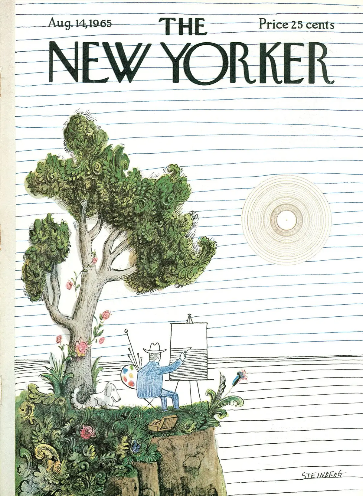 Обложка The New Yorker, 14 августа 1965, художник Сол Стейнберг