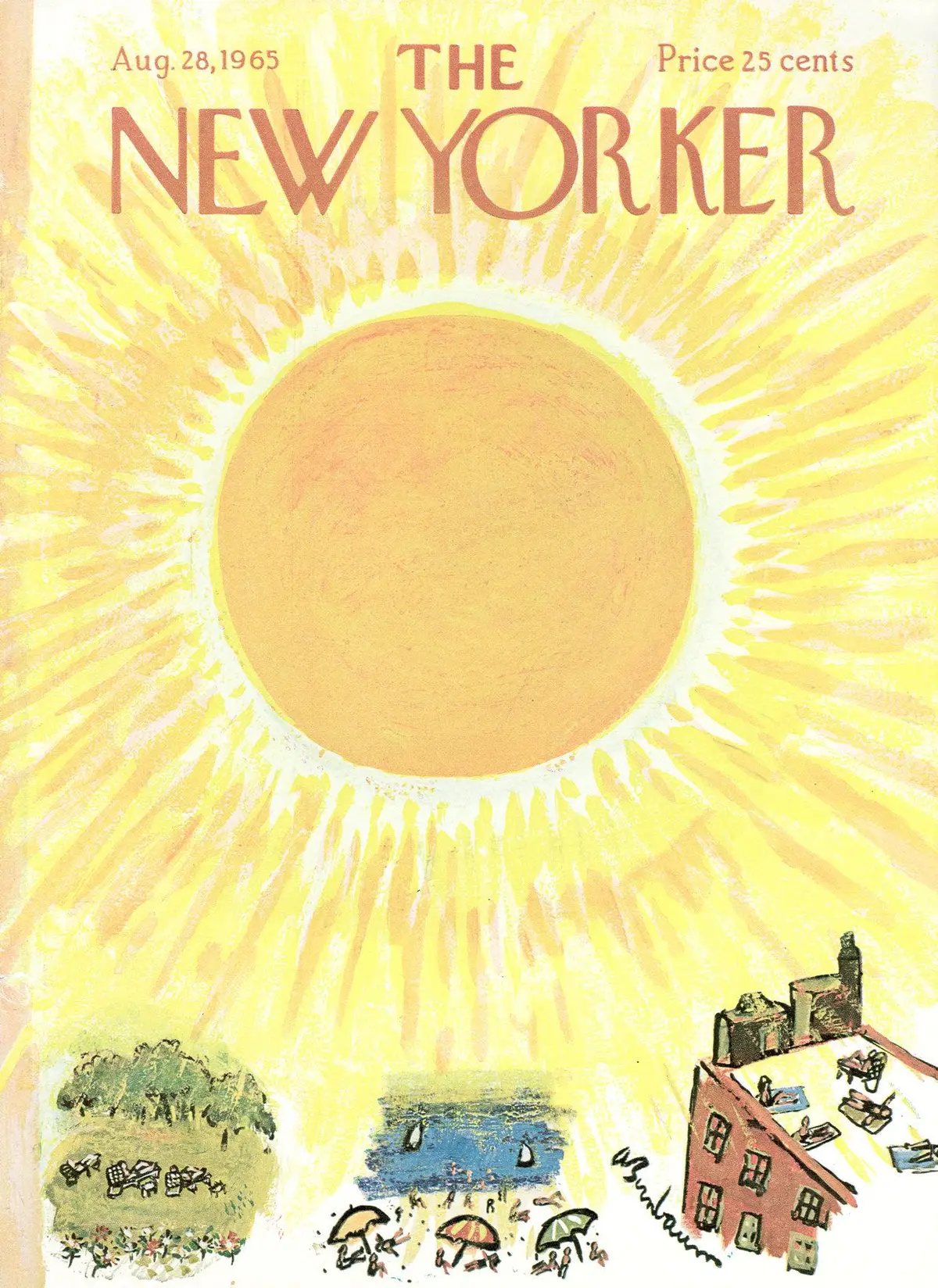 Обложка The New Yorker, 28 августа 1965, художник Эйб Бирнбаум