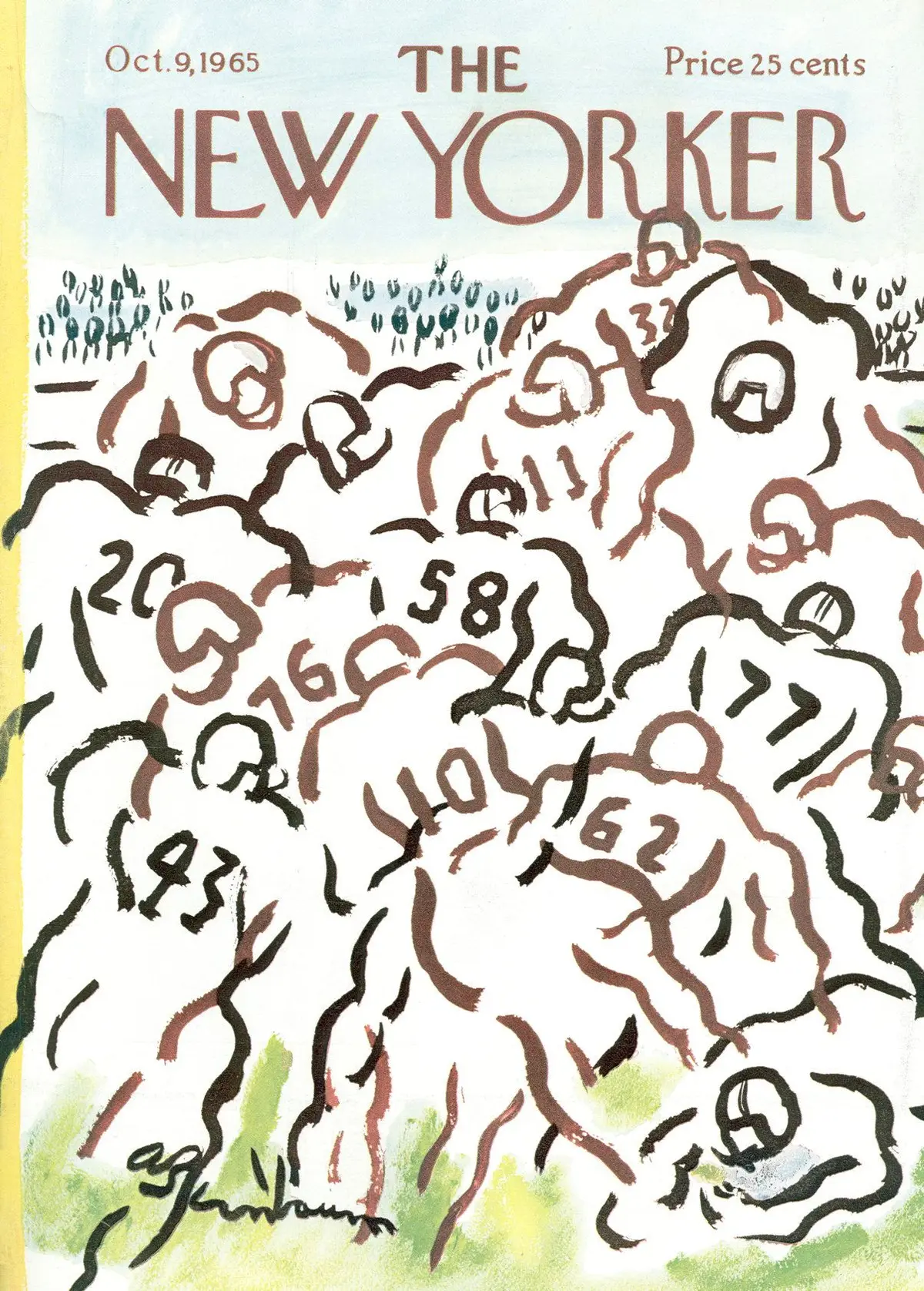 Обложка The New Yorker, 9 октября 1965, художник Эйб Бирнбаум