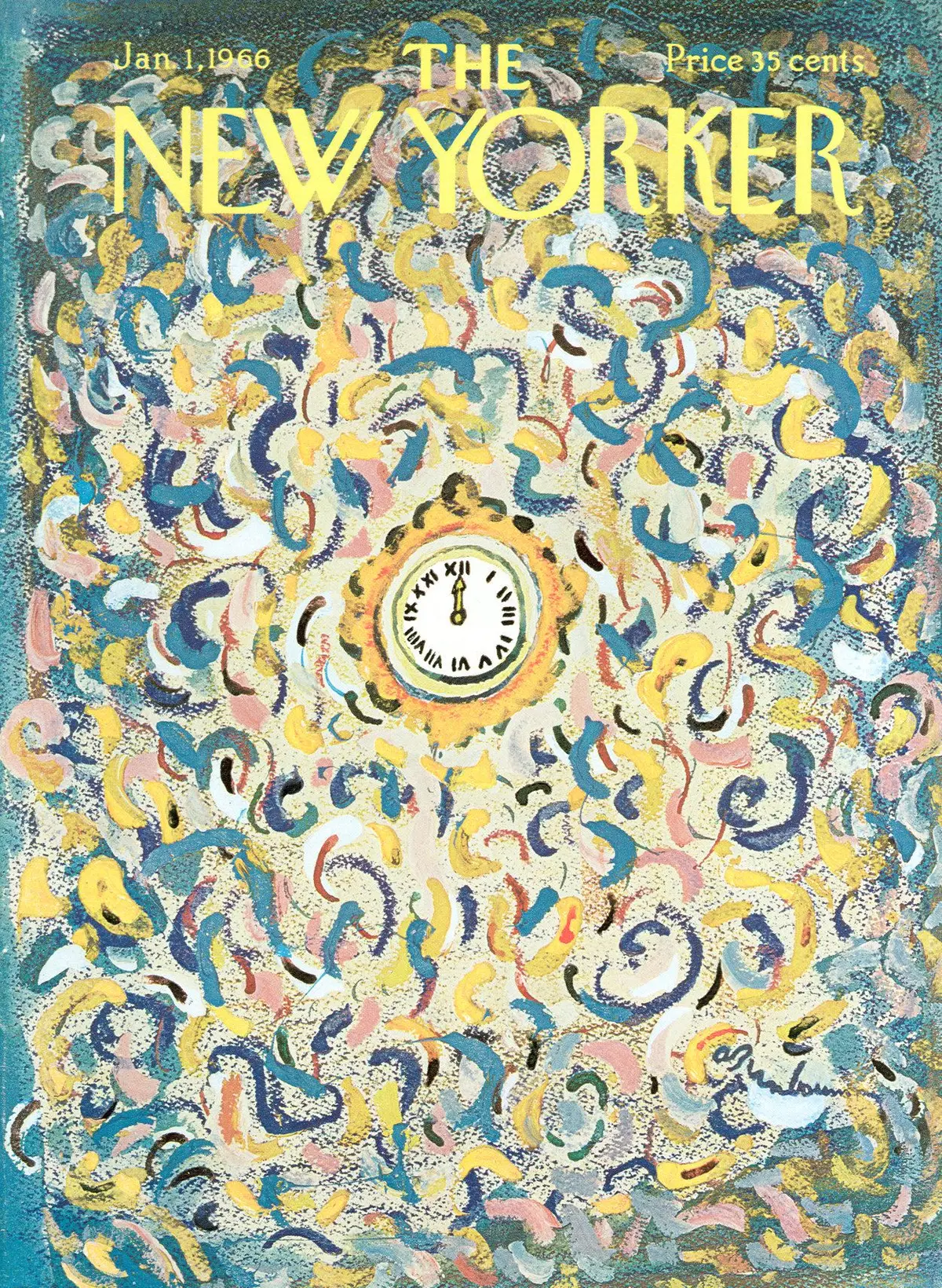 Обложка The New Yorker, 1 января 1966, художник Эйб Бирнбаум