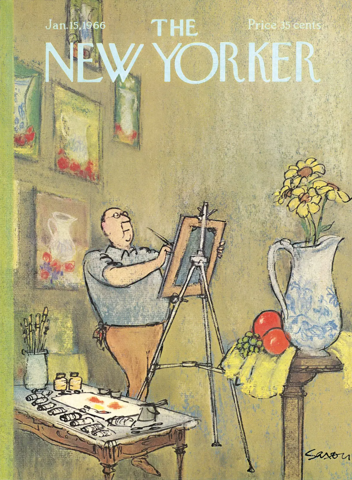 Обложка The New Yorker, 15 января 1966, художник Чарльз Д. Саксон