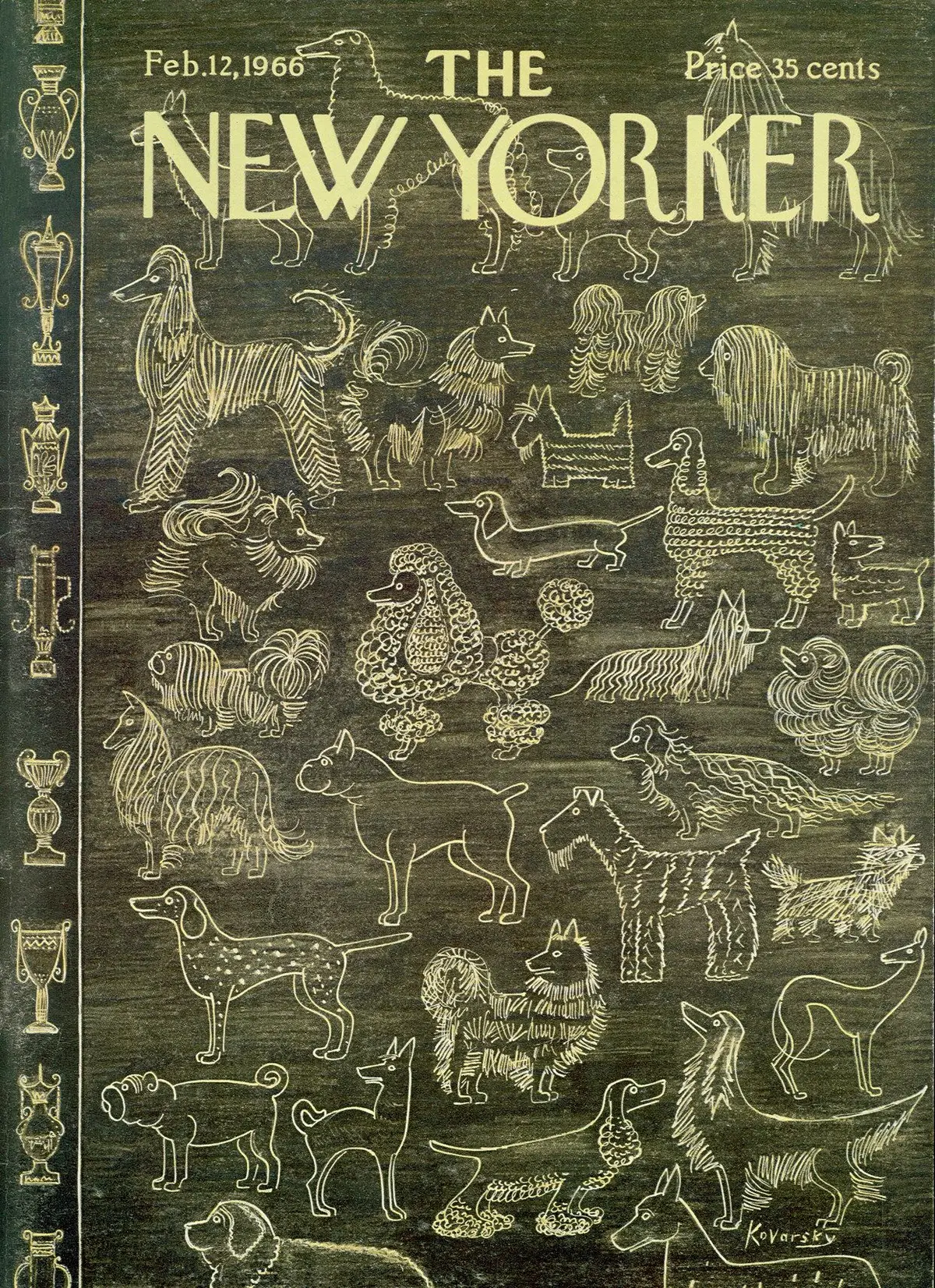 Обложка The New Yorker, 12 февраля 1966, художник Анатоль Коварски
