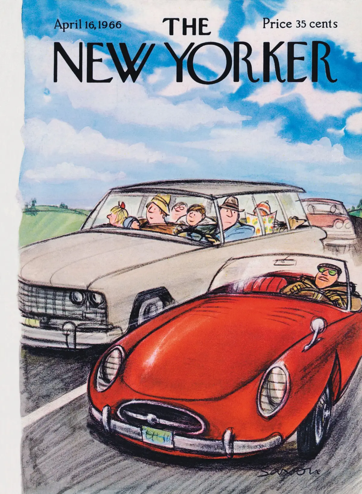 Обложка The New Yorker, 16 апреля 1966, художник Чарльз Д. Саксон