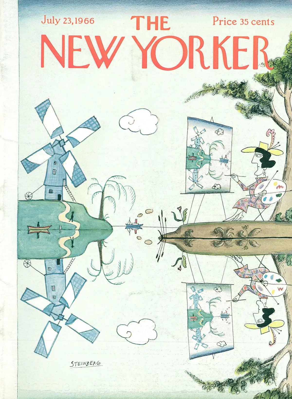 Обложка The New Yorker, 23 июля 1966, художник Сол Стейнберг