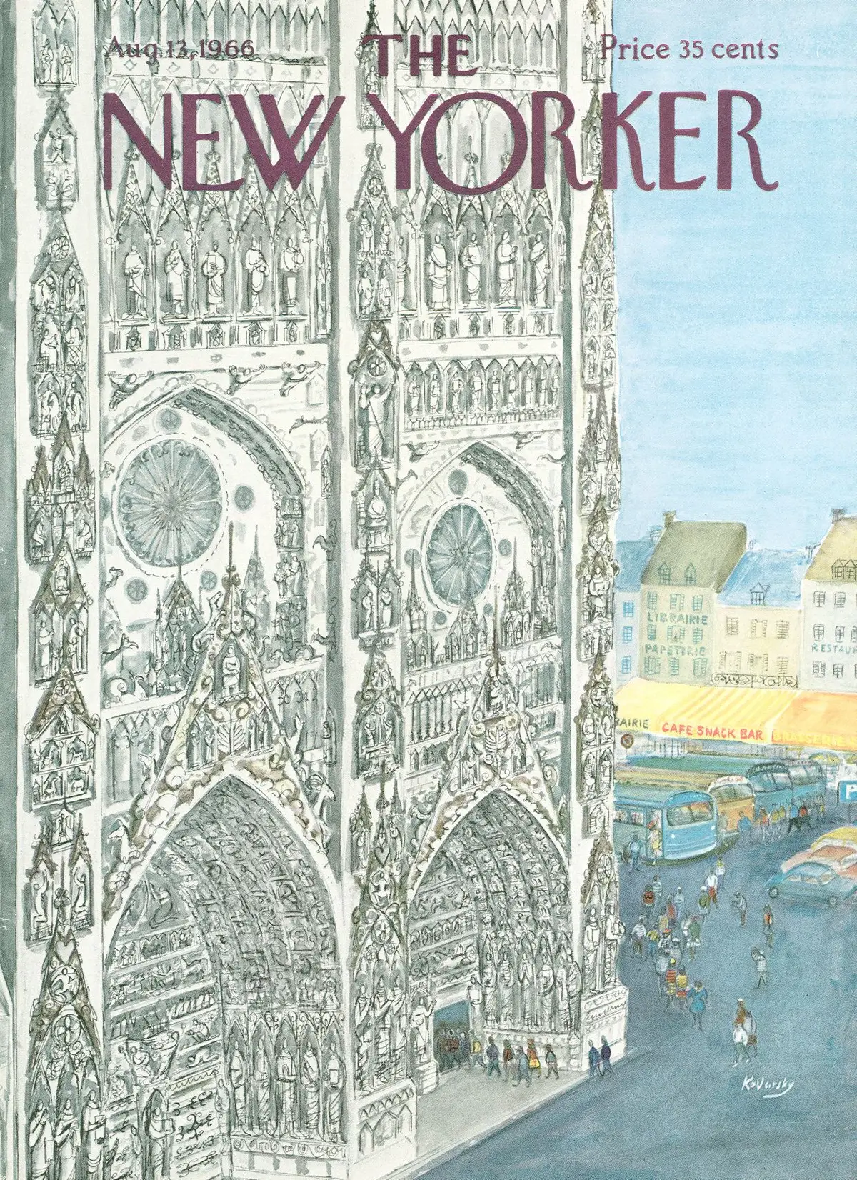 Обложка The New Yorker, 13 августа 1966, художник Анатоль Коварски