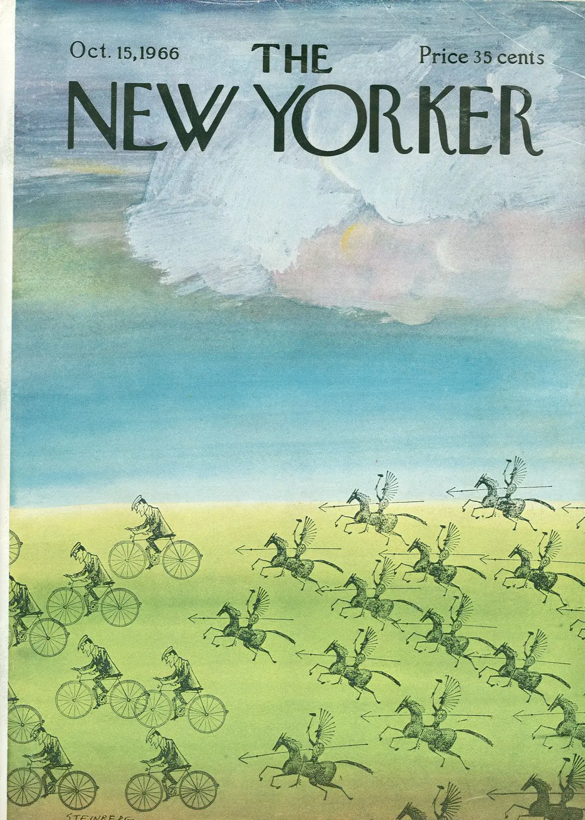 Обложка The New Yorker, 15 октября 1966, художник Сол Стейнберг