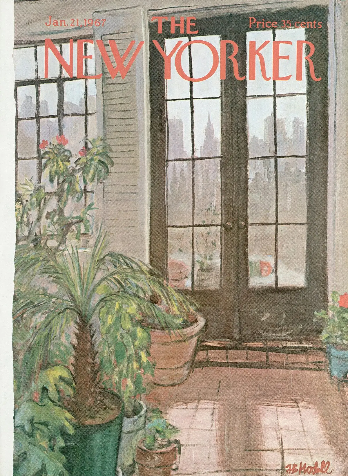 Обложка The New Yorker, 21 января 1967, художник Фрэнк Моделл