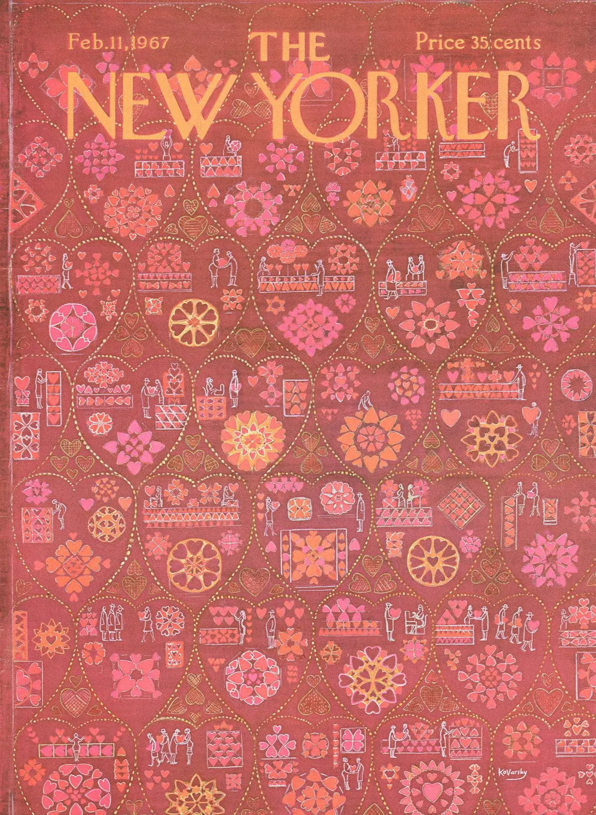 Обложка The New Yorker, 11 февраля 1967, художник Анатоль Коварски