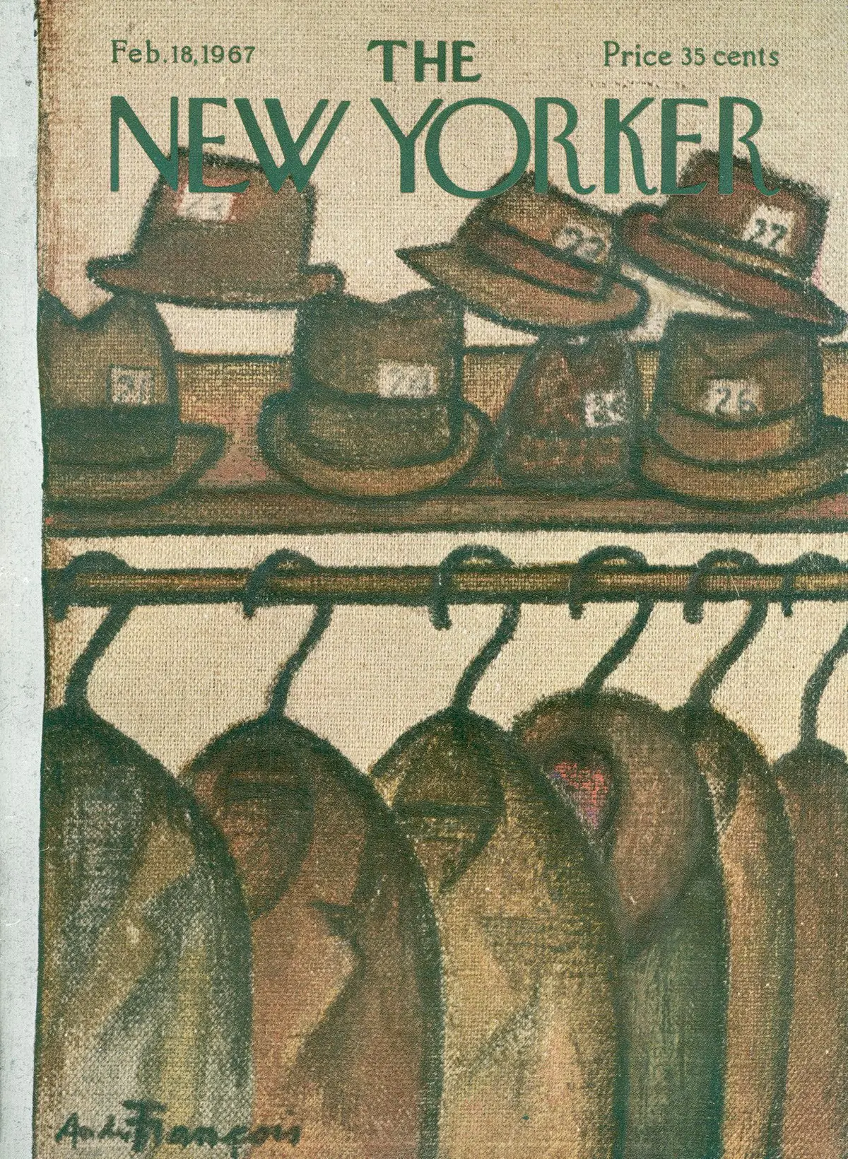 Обложка The New Yorker, 18 февраля 1967, художник Андре Франсуа