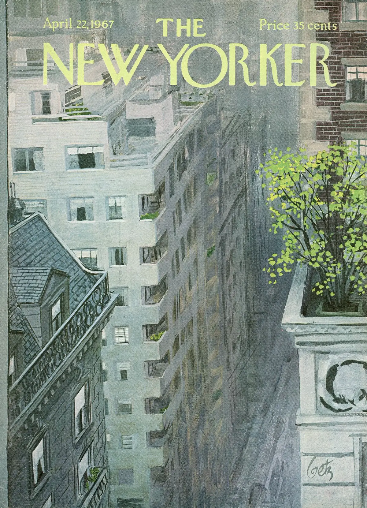 Обложка The New Yorker, 22 апреля 1967, художник Артур Гетц