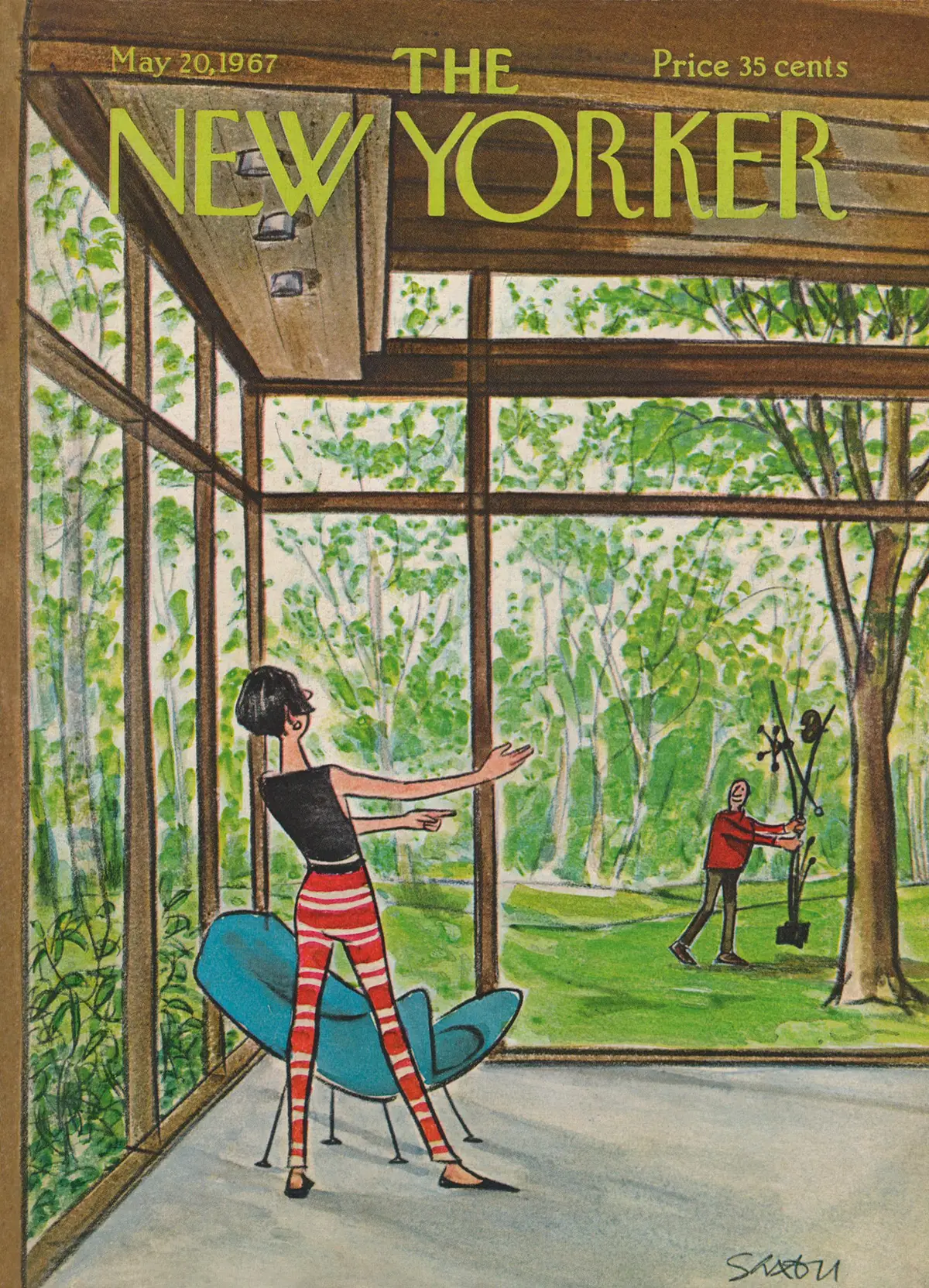 Обложка The New Yorker, 20 мая 1967, художник Чарльз Д. Саксон