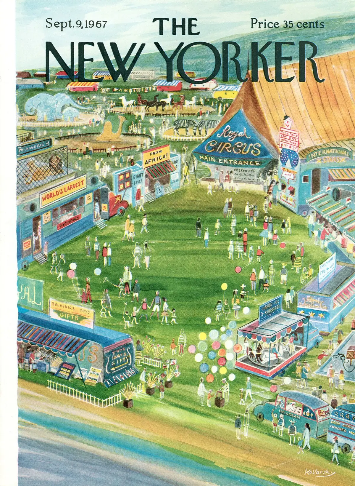 Обложка The New Yorker, 9 сентября 1967, художник Анатоль Коварски