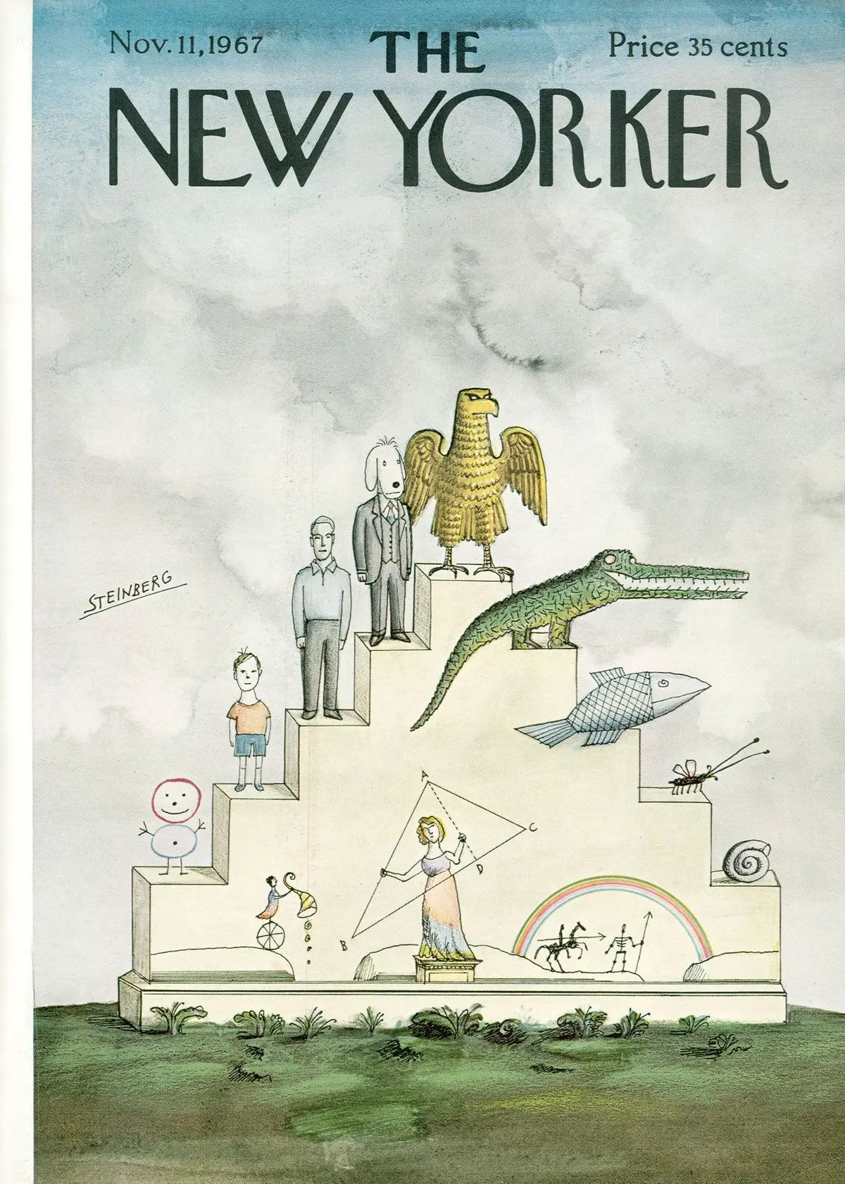 Обложка The New Yorker, 11 ноября 1967, художник Сол Стейнберг