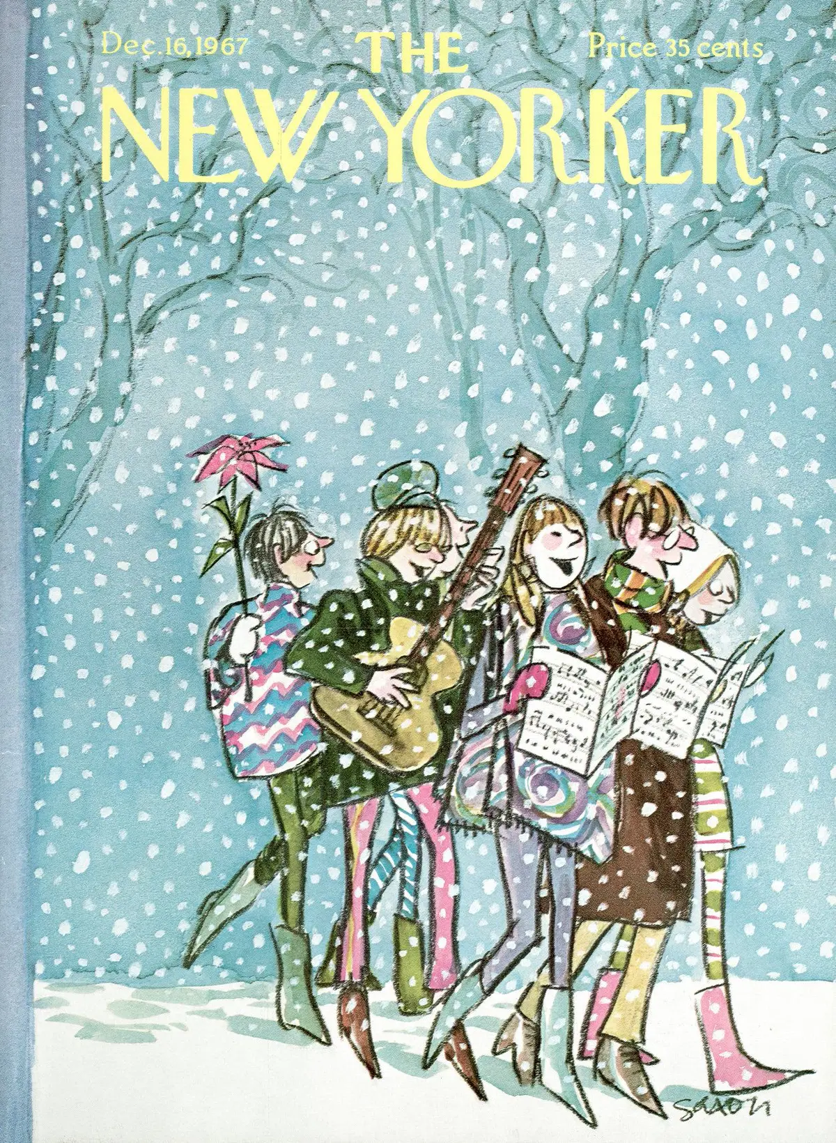 Обложка The New Yorker, 16 декабря 1967, художник Чарльз Д. Саксон