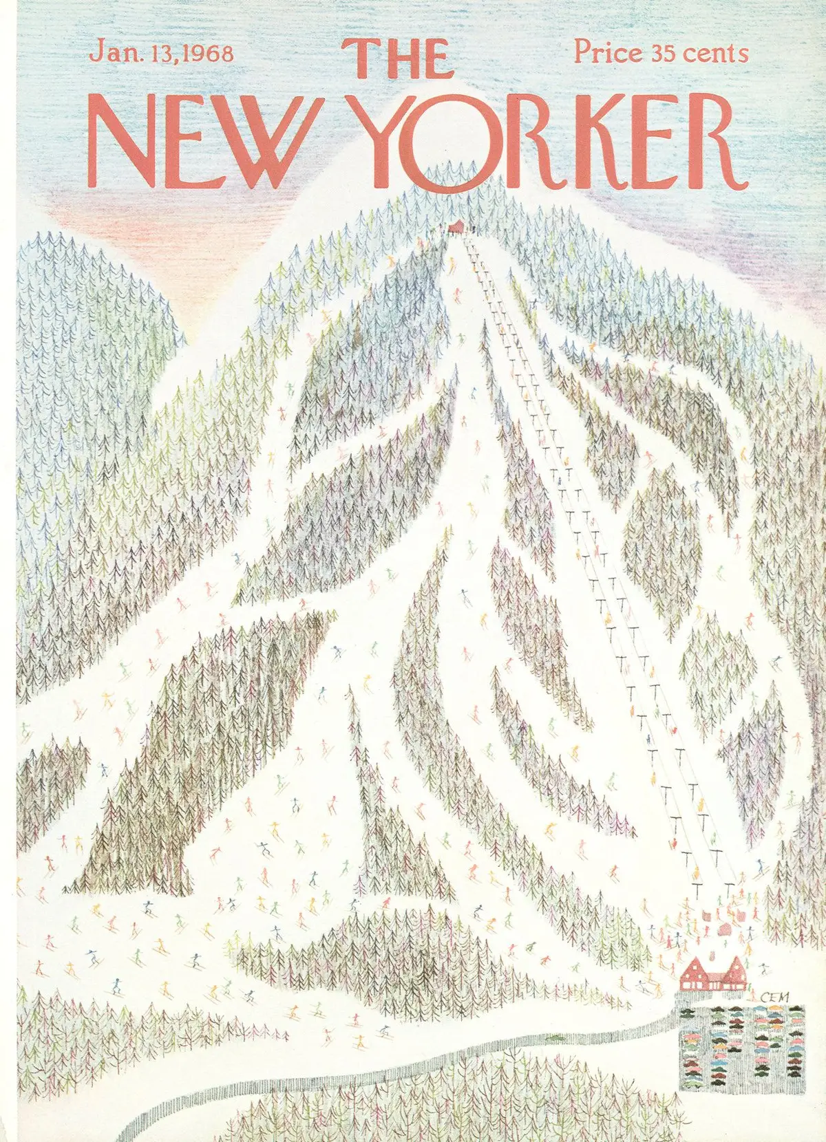 Обложка The New Yorker, 13 января 1968, художник Чарльз Мартин