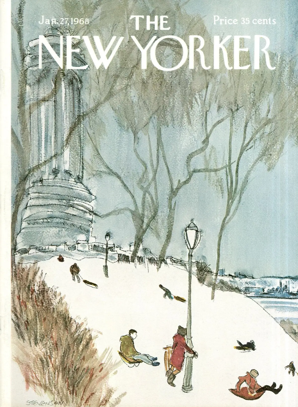 Обложка The New Yorker, 27 января 1968, художник Джеймс Стивенсон