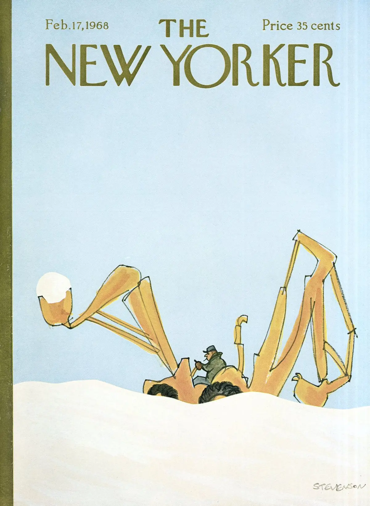 Обложка The New Yorker, 17 февраля 1968, художник Джеймс Стивенсон