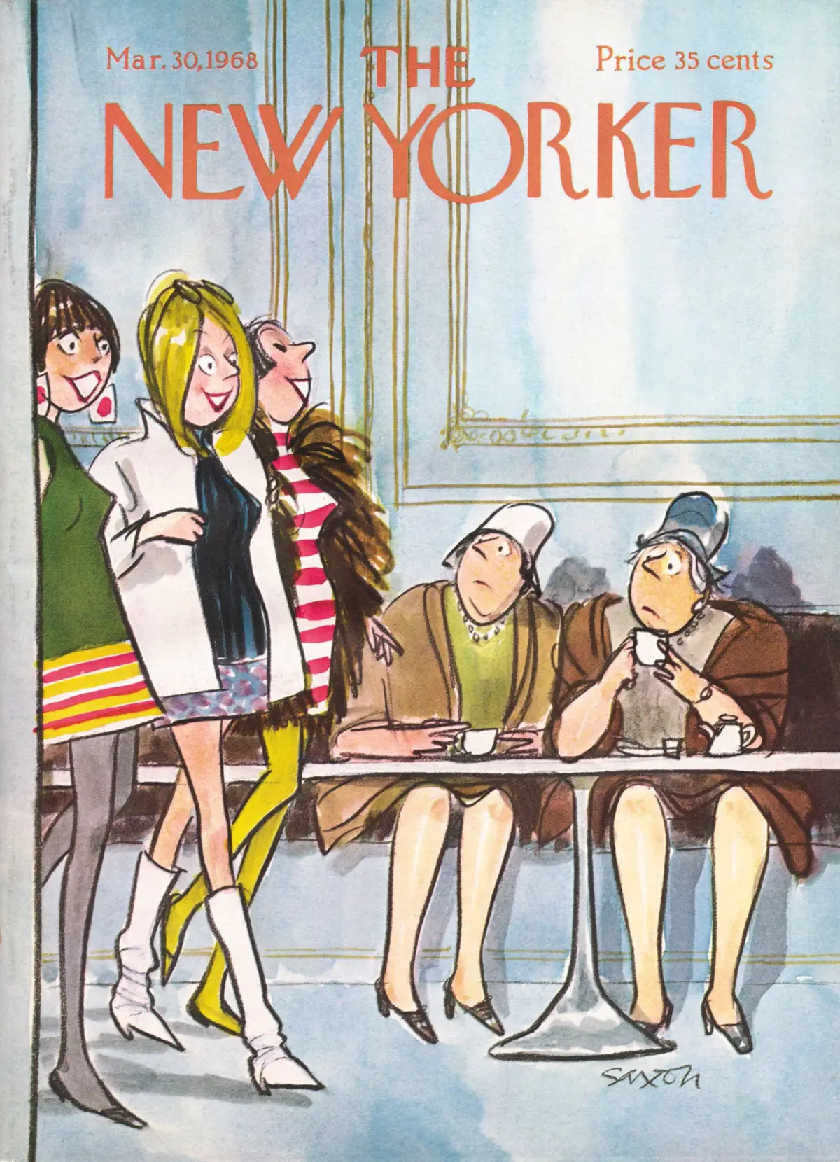 Обложка The New Yorker, 30 марта 1968, художник Чарльз Д. Саксон