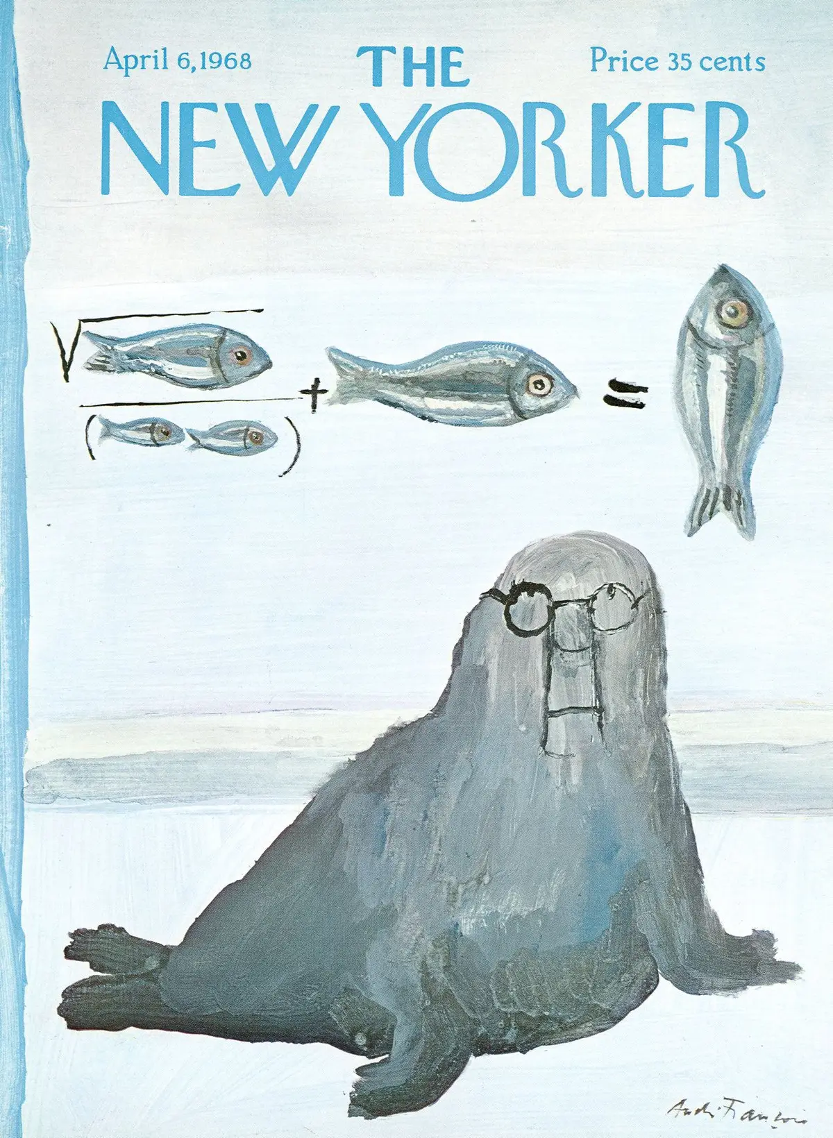 Обложка The New Yorker, 6 апреля 1968, художник Андре Франсуа