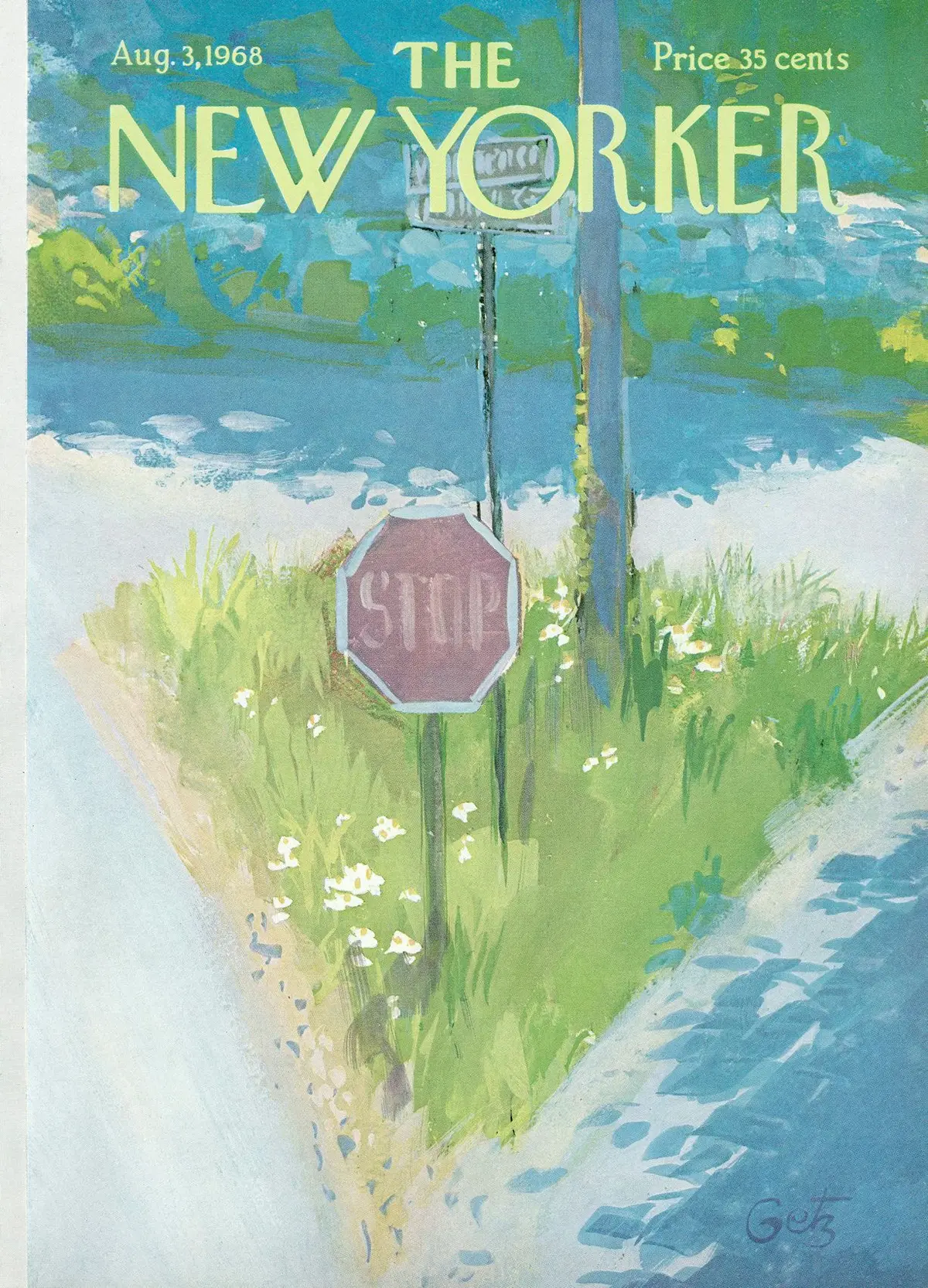 Обложка The New Yorker, 3 августа 1968, художник Артур Гетц