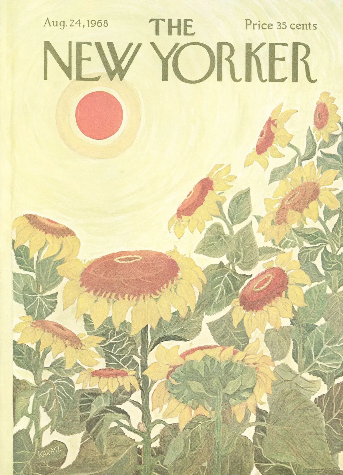 Обложка The New Yorker, 24 августа 1968, художник Илонка Карас