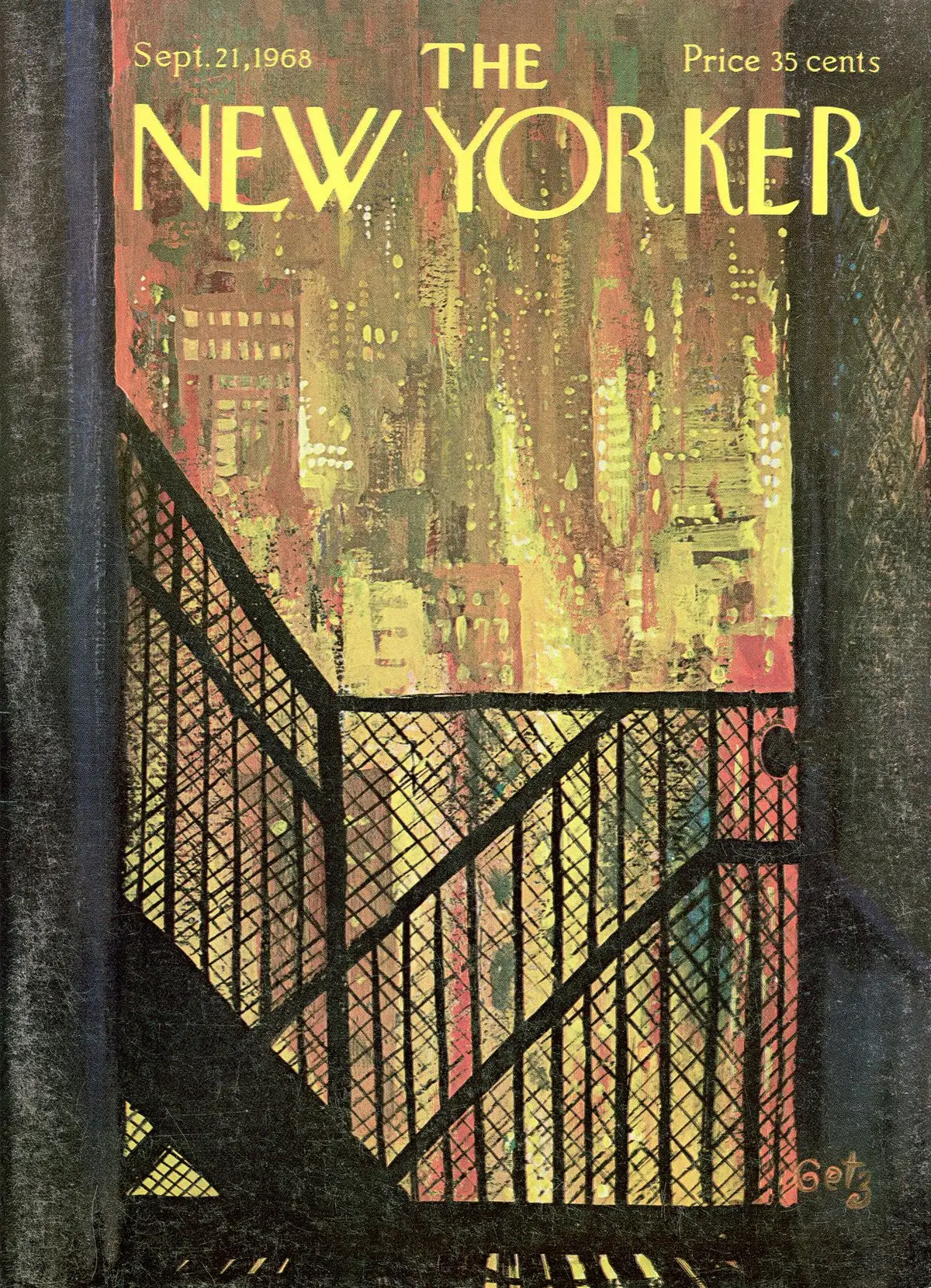 Обложка The New Yorker, 21 сентября 1968, художник Артур Гетц