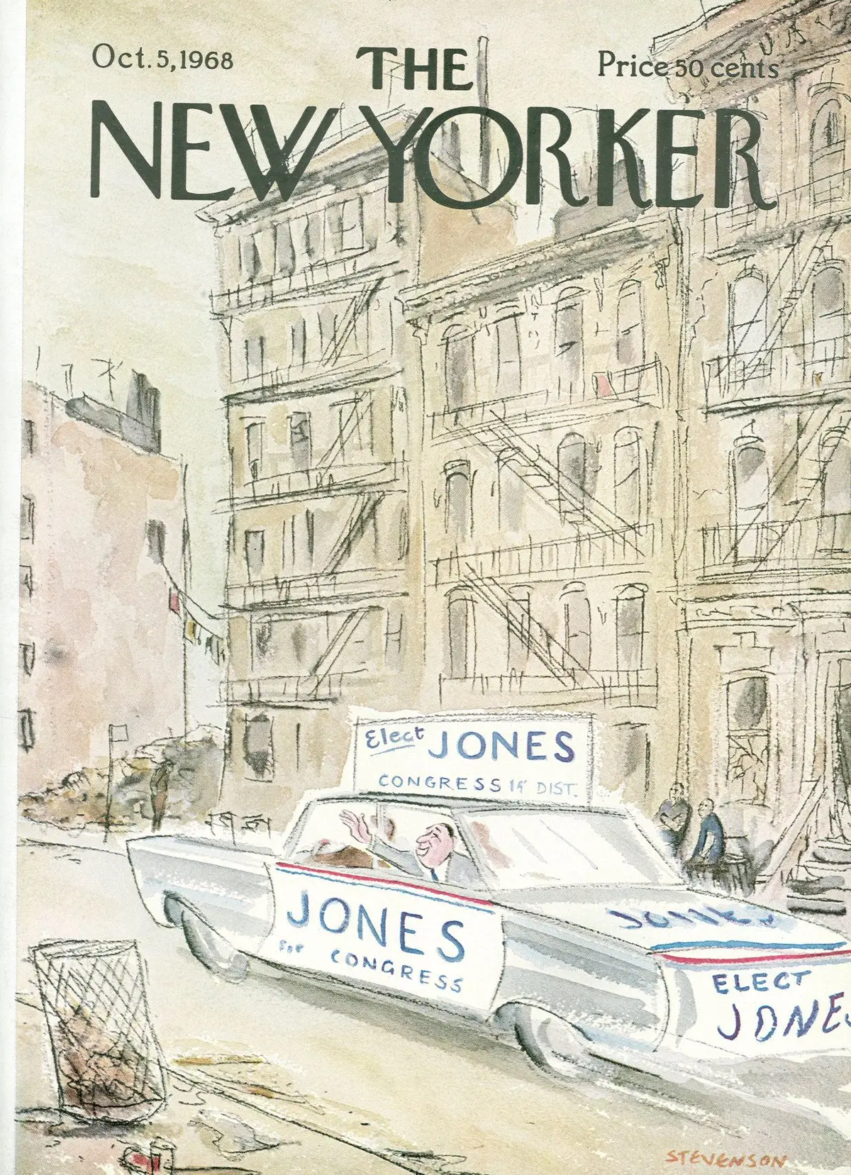 Обложка The New Yorker, 5 октября 1968, художник Джеймс Стивенсон