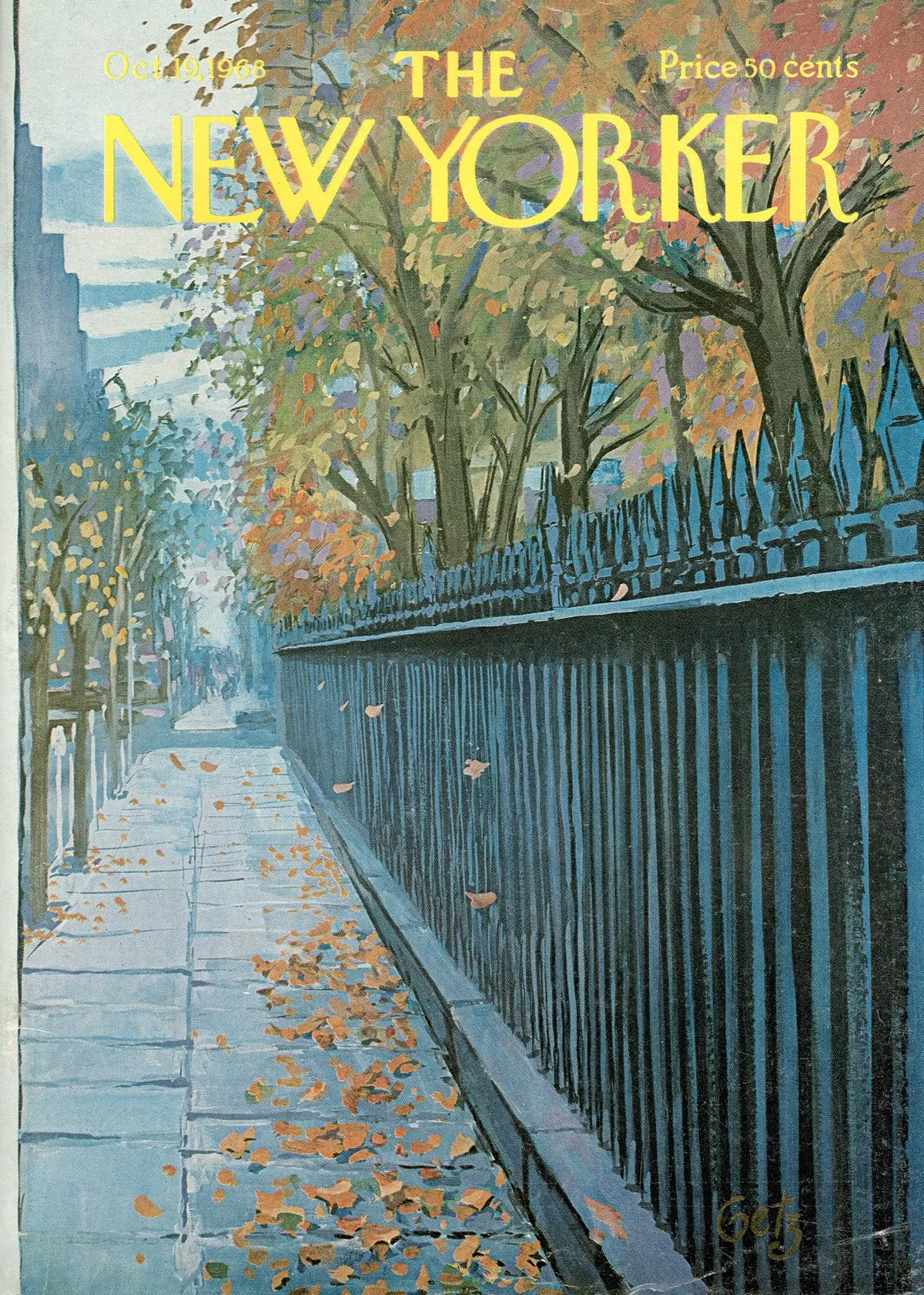 Обложка The New Yorker, 19 октября 1968, художник Артур Гетц