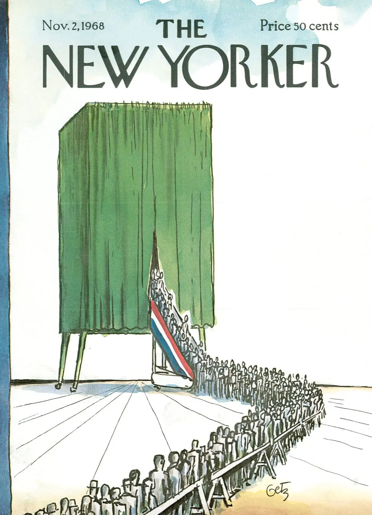 Обложка The New Yorker, 2 ноября 1968, художник Артур Гетц