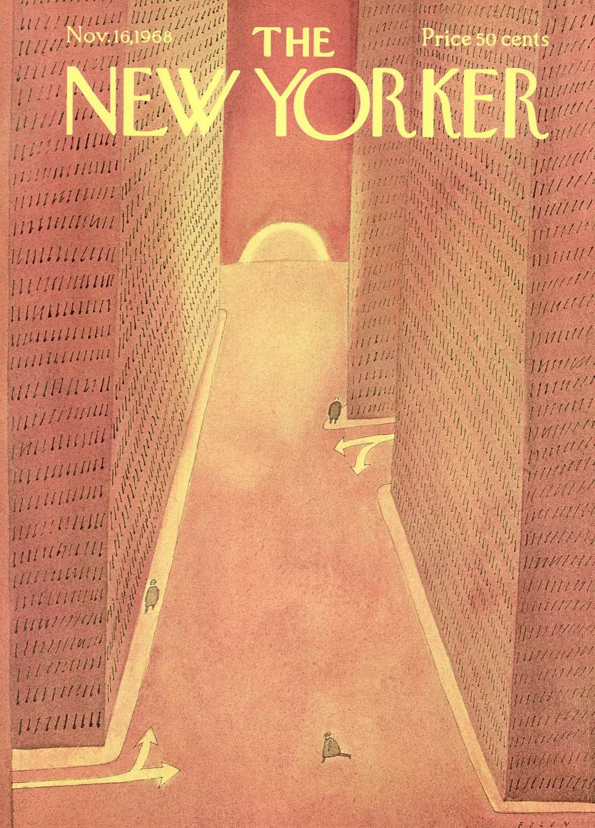 Обложка The New Yorker, 16 ноября 1968, художник Жан-Мишель Фолон
