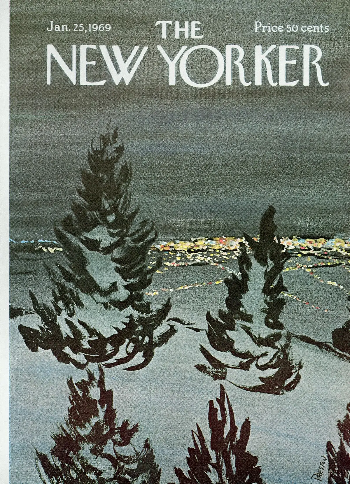 Обложка The New Yorker, 25 января 1969, художник Дэвид Престон