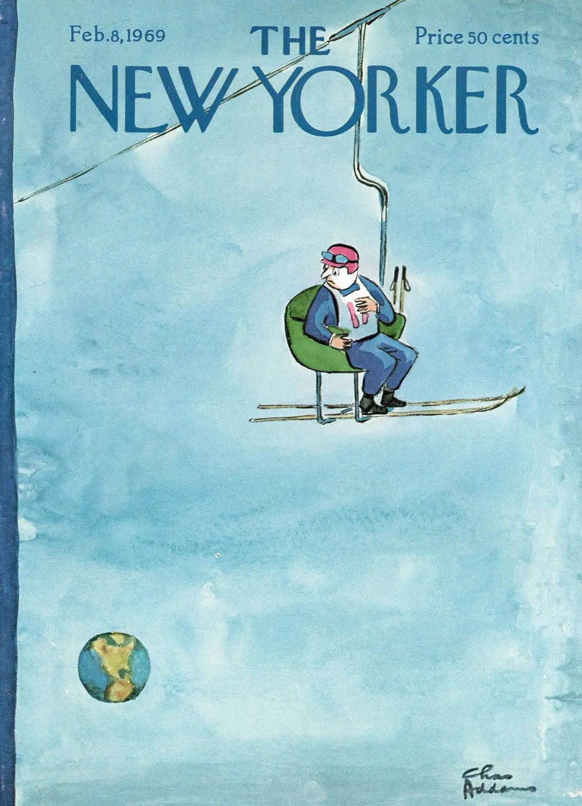 Обложка The New Yorker, 8 февраля 1969, художник Чарльз Аддамс