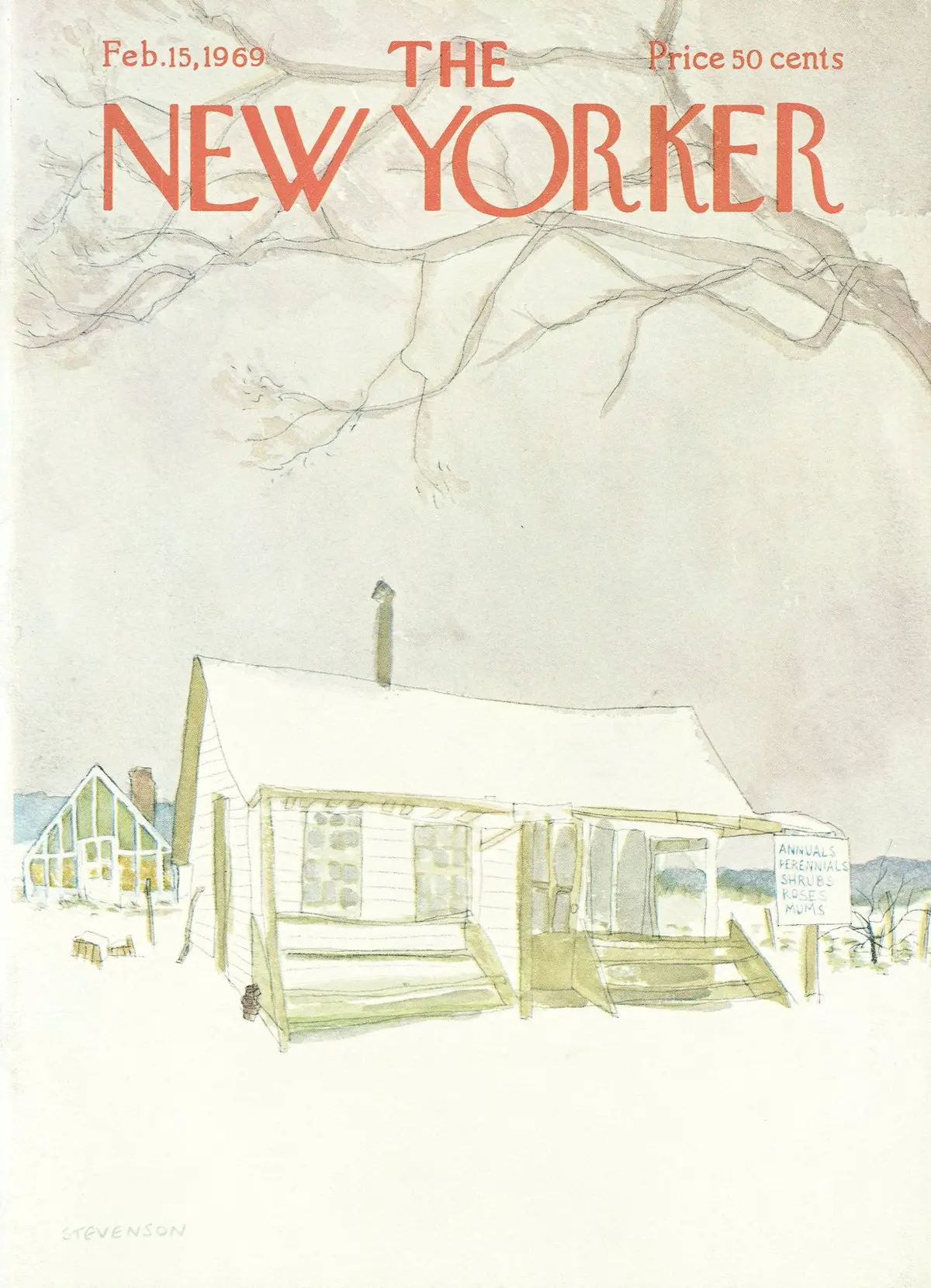 Обложка The New Yorker, 15 февраля 1969, художник Джеймс Стивенсон