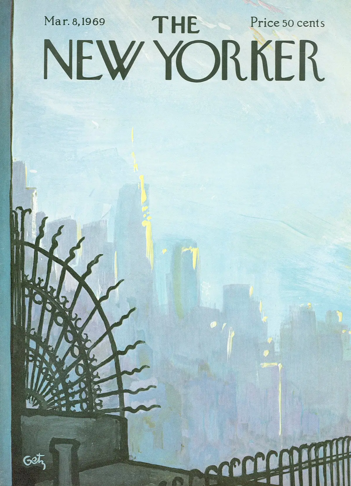 Обложка The New Yorker, 8 марта 1969, художник Артур Гетц