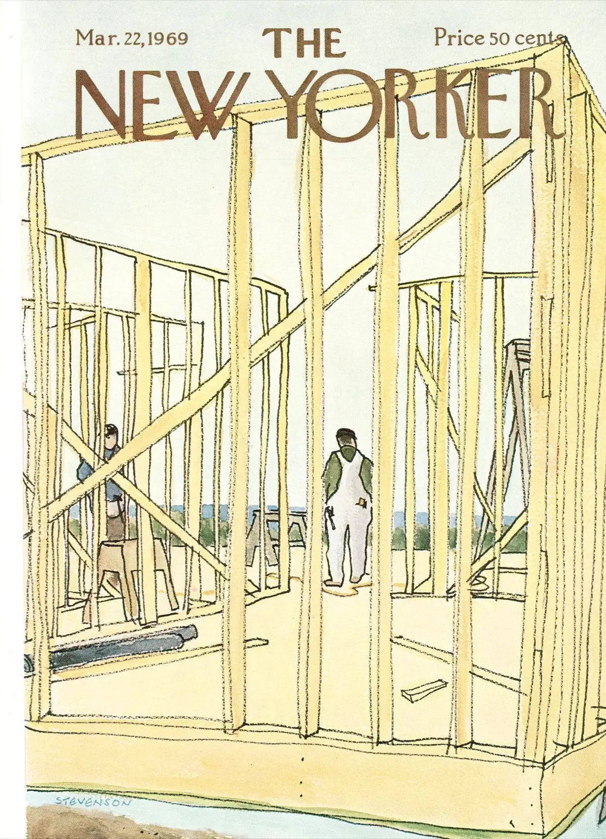 Обложка The New Yorker, 22 марта 1969, художник Джеймс Стивенсон