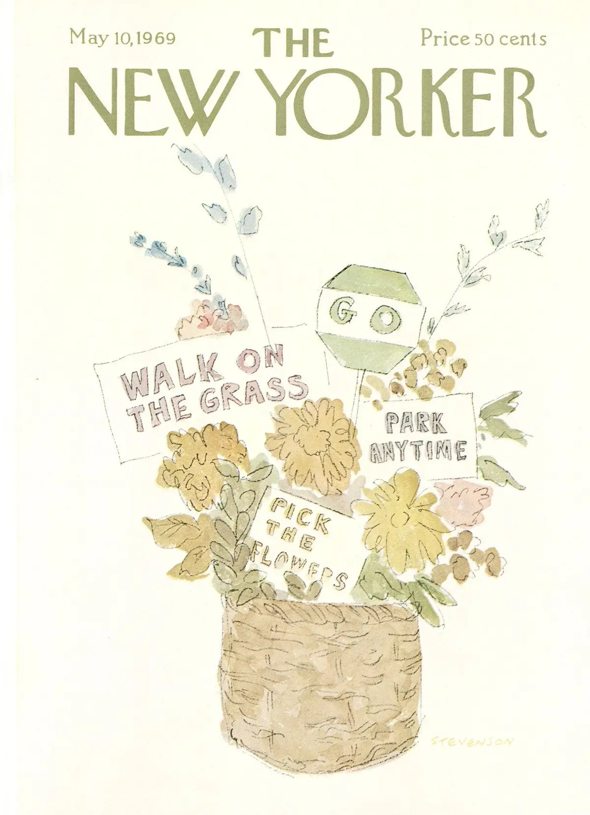 Обложка The New Yorker, 10 мая 1969, художник Джеймс Стивенсон