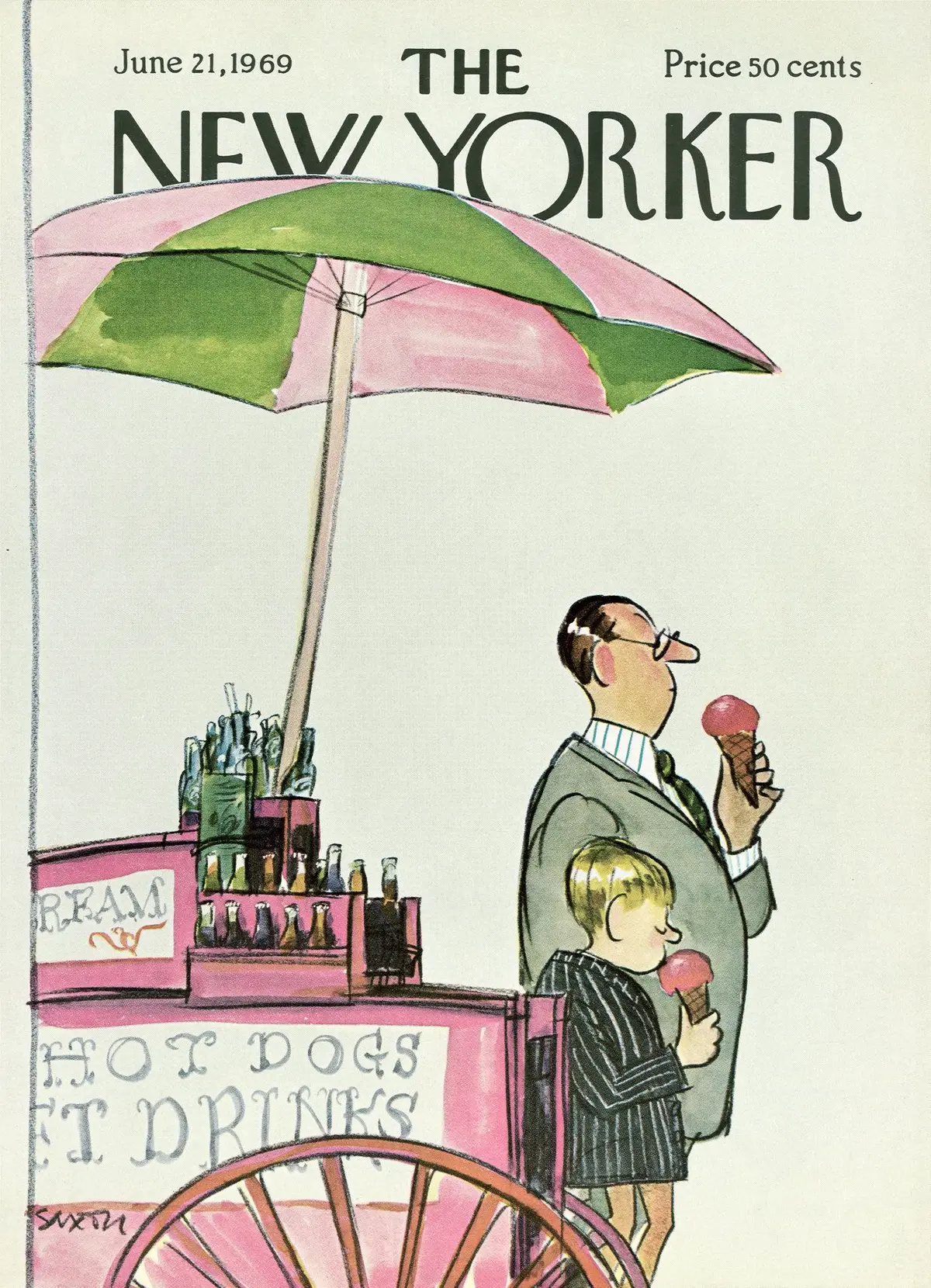 Обложка The New Yorker, 21 июня 1969, художник Чарльз Саксон